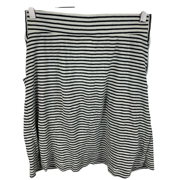 Free People sz S All Tied Up Layered Skirt Cream Black Striped Stretch Knit - Picture 4 of 8
